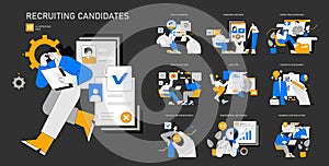 HR Process Set. Vector illustration