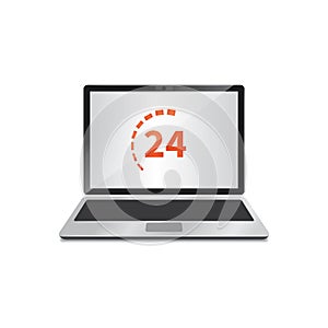 24hr service. Vector illustration decorative design