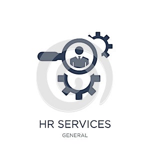 hr services icon. Trendy flat vector hr services icon on white b photo