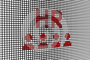 HR text scoreboard blurred background
