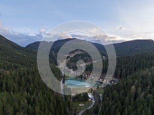 Hrabovo water reservoir in the town of Ruzomberok in Slovakia