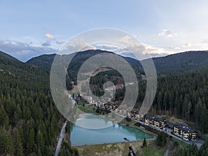 Hrabovo water reservoir in the town of Ruzomberok in Slovakia