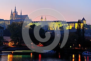 Hradcany Castle at dusk photo