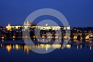 Hradcany Castle by night photo