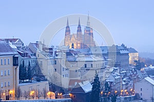 Hradcany castle in winter photo