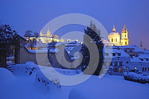 Hradcany castle in winter