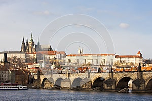 Hradcany with Charles bridge, Prague, Czech Republic