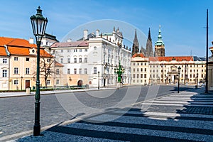 Hradcany Square, Czech: Hradcanske namesti, in Hradcany, Prague, Czech Republic