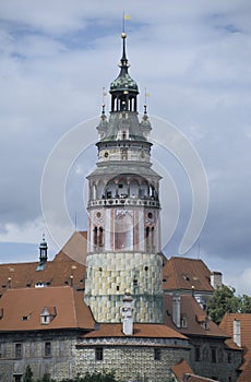 The Hradek of Cesky Krumlov is the round painted tower of the town Castle and the symbol of the town itself. Cesky Krumlov is one