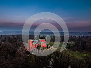 Hradek at Nechanice is a neo-Gothic chateau in west bohemia in Czech Republic