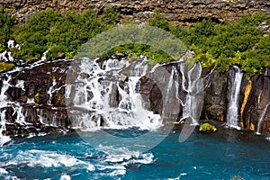 Hraunfossar Waterfall in Iceland