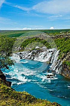 Hraunfossar Waterfalls in Iceland