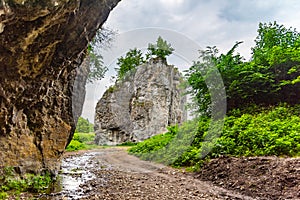 Unico calcare la roccia formazione Moravo bellezza ceco 