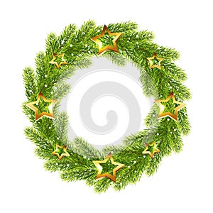 Ð¡hristmas wreath isolated on white background.