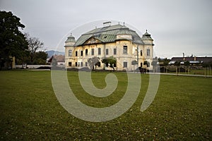 Hronsek, Slovakia: The Soos-Geczy manor house from 1775 is built in the Baroque style