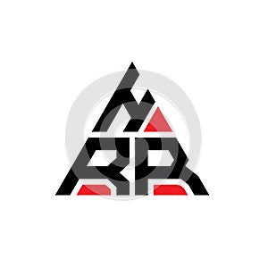 HRR triangle letter logo design with triangle shape. HRR triangle logo design monogram. HRR triangle vector logo template with red