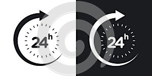 24 Hrs vecor icon set