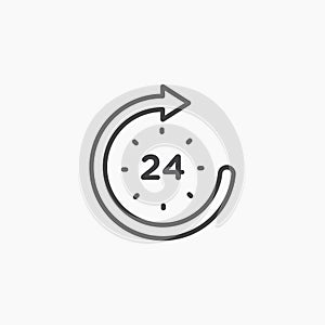 24 Hrs vecor icon set