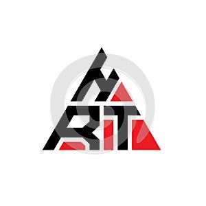 HRT triangle letter logo design with triangle shape. HRT triangle logo design monogram. HRT triangle vector logo template with red photo