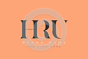 HRU abstract letter logo design
