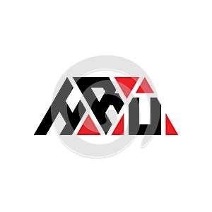 HRU triangle letter logo design with triangle shape. HRU triangle logo design monogram. HRU triangle vector logo template with red