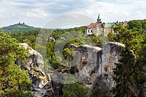 Hruba Skala castle Trosky castle ruin Czech paradise