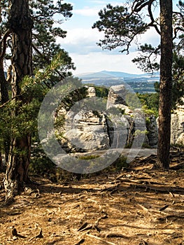 Hruboskalske skalni mesto rock panorama, mount Jested