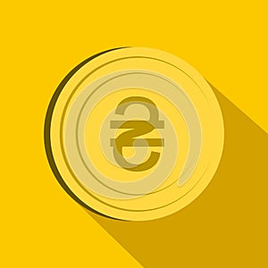 Hryvnia sign icon, flat style