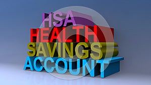 Hsa health savings account on blue