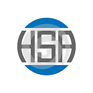HSA letter logo design on white background. HSA creative initials circle logo concept. HSA letter design