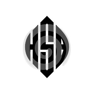 HSB circle letter logo design with circle and ellipse shape. HSB ellipse letters with typographic style. The three initials form a