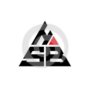 HSB triangle letter logo design with triangle shape. HSB triangle logo design monogram. HSB triangle vector logo template with red