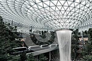 The HSBC Rain Vortex in Jewel Changi Airport