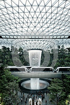 The HSBC Rain Vortex in Jewel Changi Airport