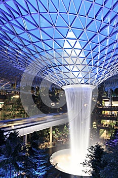 The HSBC Rain Vortex in Jewel Changi Airport
