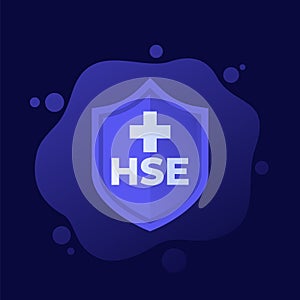 HSE icon, Health, Safety, Environment vector
