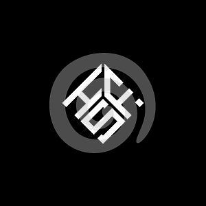 HSF letter logo design on black background. HSF creative initials letter logo concept. HSF letter design