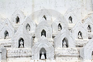 Hsinbyume Pagoda - white Buddhas