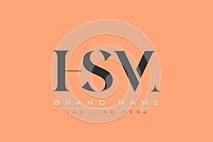 HSM abstract letter logo design