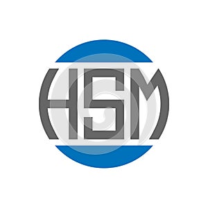 HSM letter logo design on white background. HSM creative initials circle logo concept. HSM letter design photo