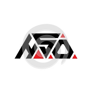 HSO triangle letter logo design with triangle shape. HSO triangle logo design monogram. HSO triangle vector logo template with red