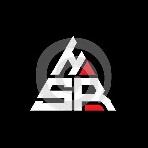 HSR triangle letter logo design with triangle shape. HSR triangle logo design monogram. HSR triangle vector logo template with red