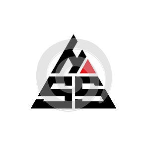 HSS triangle letter logo design with triangle shape. HSS triangle logo design monogram. HSS triangle vector logo template with red photo