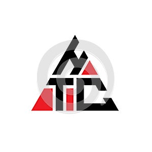 HTC triangle letter logo design with triangle shape. HTC triangle logo design monogram. HTC triangle vector logo template with red