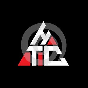 HTC triangle letter logo design with triangle shape. HTC triangle logo design monogram. HTC triangle vector logo template with red