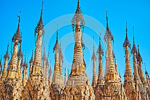 Hti umbrellas of Kakku Pagodas, Myanmar