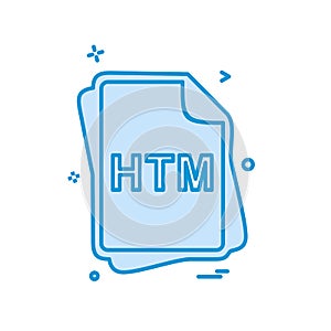 HTM file type icon design vector
