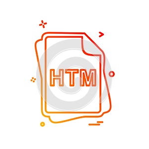 HTM file type icon design vector
