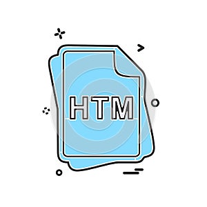 HTM file type icon design vector