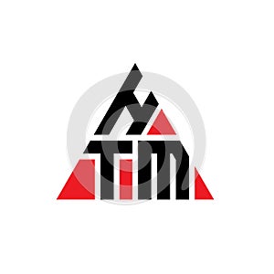 HTM triangle letter logo design with triangle shape. HTM triangle logo design monogram. HTM triangle vector logo template with red